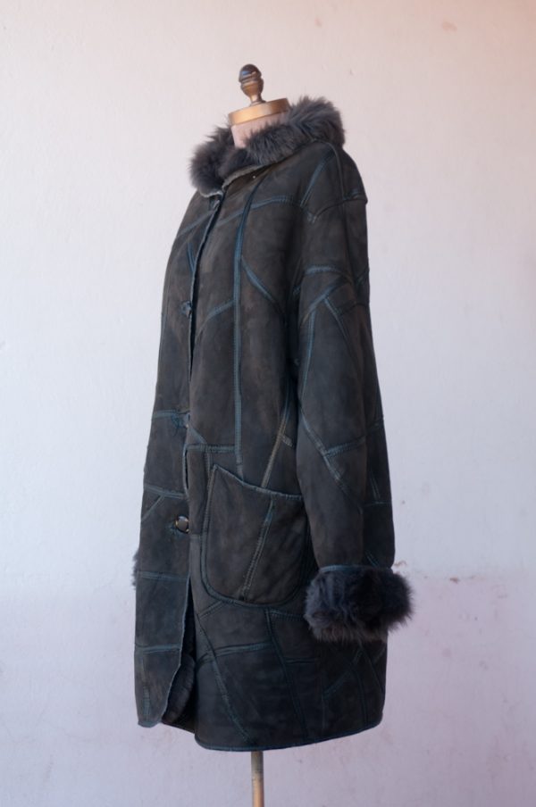 Shearling patchwork Negro - Imagen 8