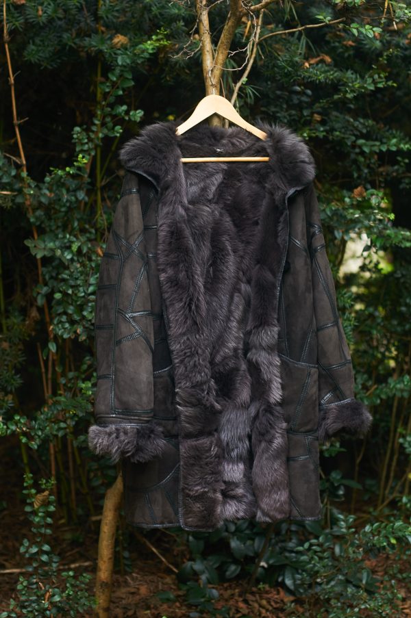 Shearling patchwork Negro - Imagen 3