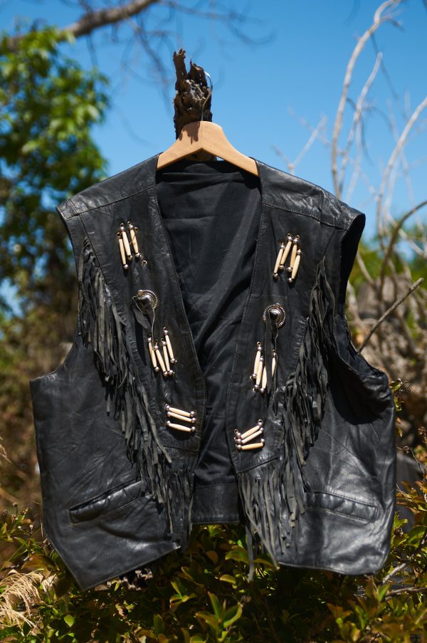 Chaqueta de cuero folk