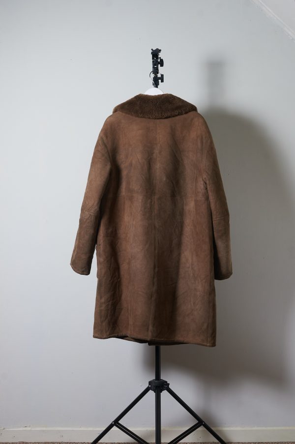 Shearling de cuero y lana de oveja con botones de cuerno talla L - Imagen 6