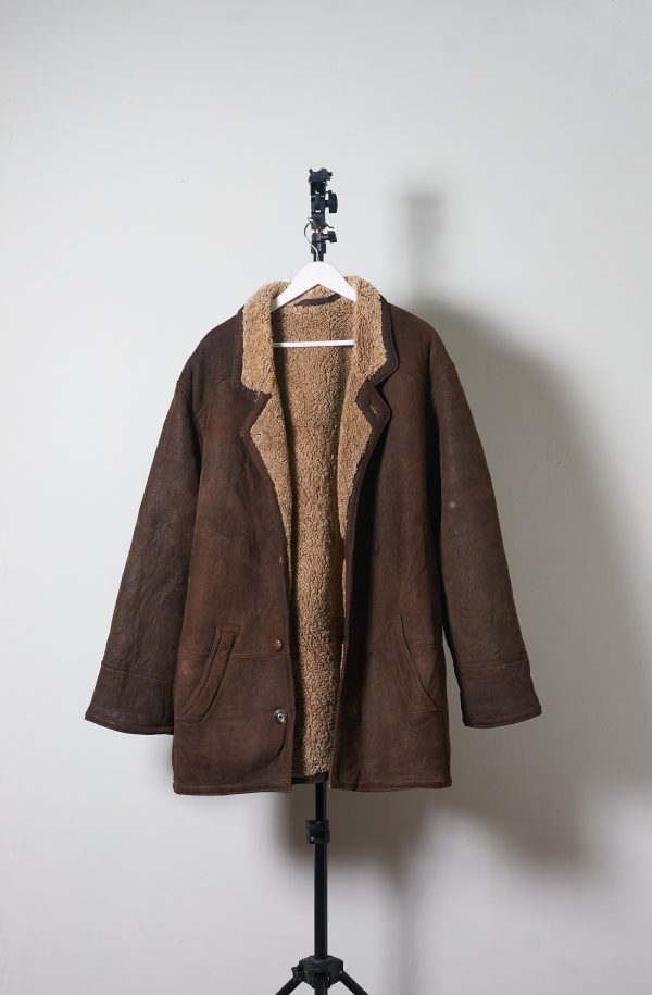 Shearling de cuero y lana de oveja talla L