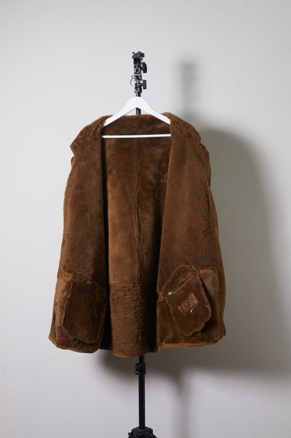 Shearling genuino de cuero y lana de oveja talla 50 - Imagen 6