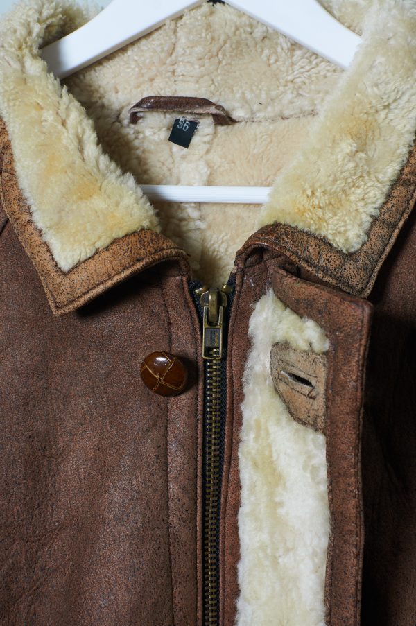 Shearling genuino de cuero y lana de oveja talla 56 - Imagen 7