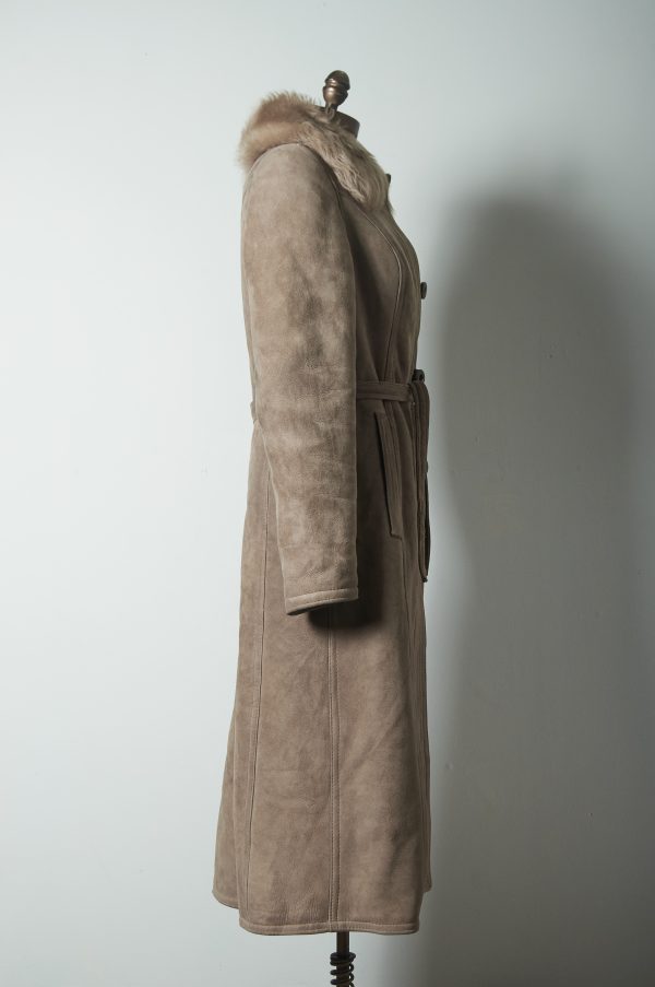 Shearling genuino de cuero y lana de oveja talla S/M (M) - Imagen 4