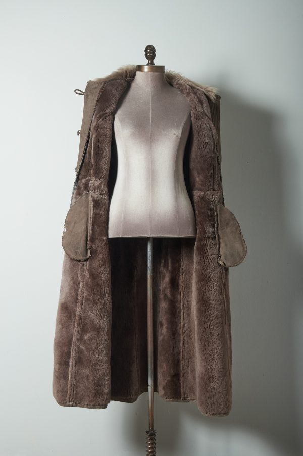 Shearling genuino de cuero y lana de oveja talla S/M (M) - Imagen 9