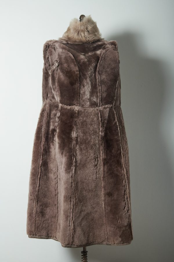 Shearling genuino de cuero y lana de oveja talla S/M (M) - Imagen 10