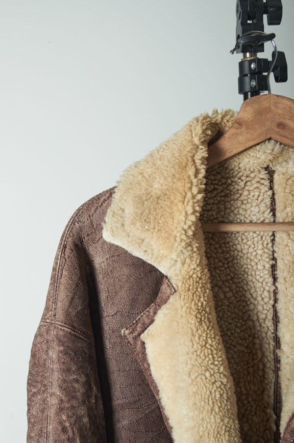 Shearling de cuero y lana de oveja talla L(H) - Imagen 4