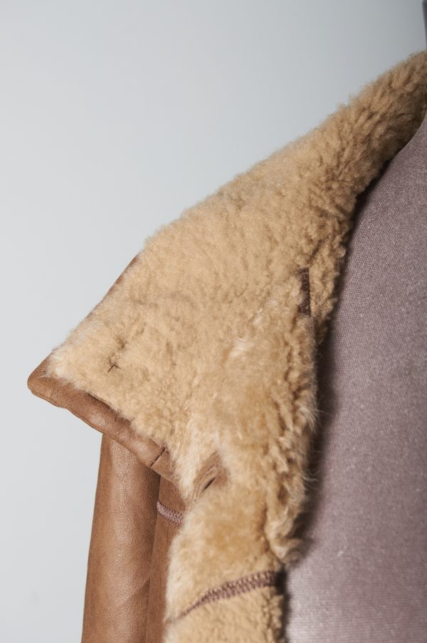 Shearling Werner Christ camel genuino - Imagen 3