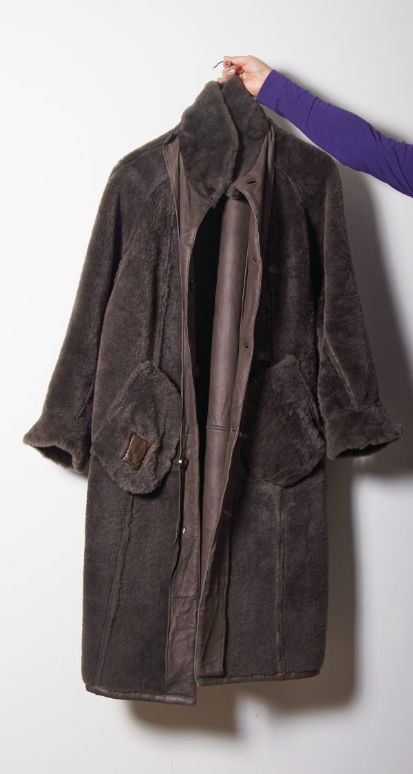 Shearling de cuero y lana de oveja alemán talla L o XL mujer - Imagen 5