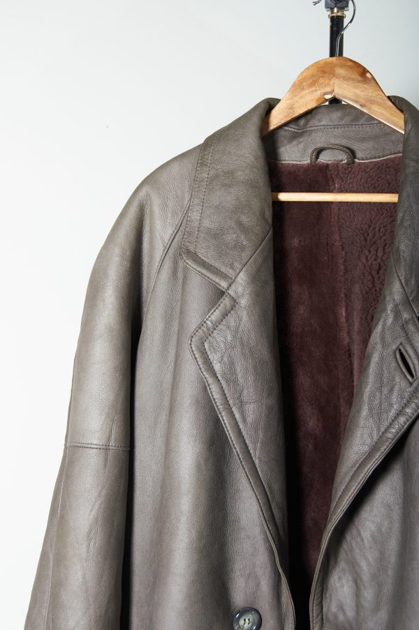 Shearling genuino de cuero y lana de oveja XXL - Imagen 3