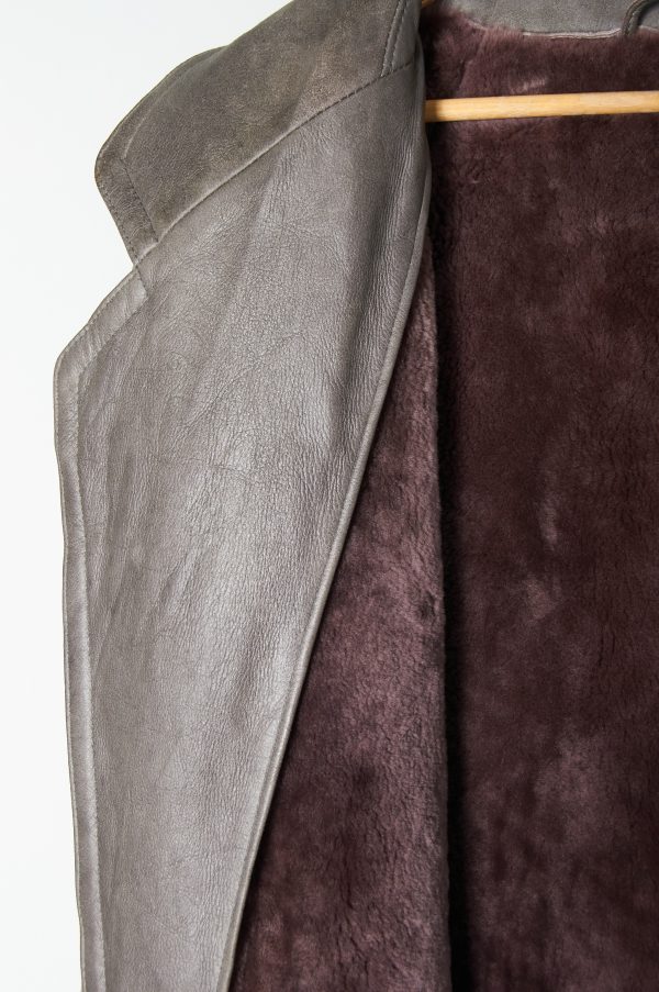 Shearling genuino de cuero y lana de oveja XXL - Imagen 8