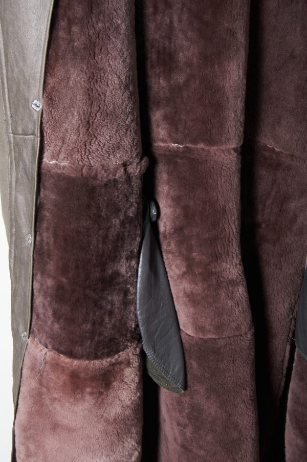 Shearling genuino de cuero y lana de oveja XXL - Imagen 9