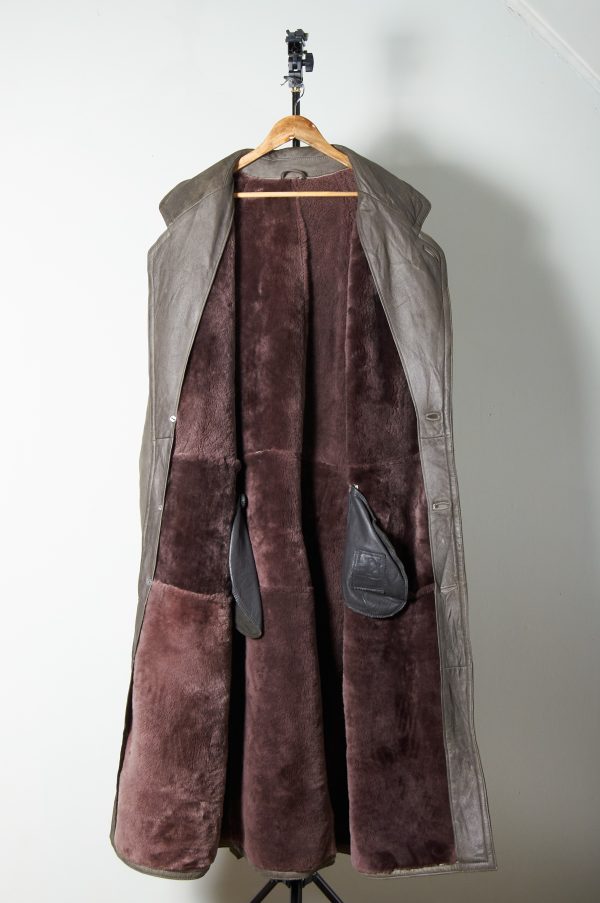 Shearling genuino de cuero y lana de oveja XXL - Imagen 10