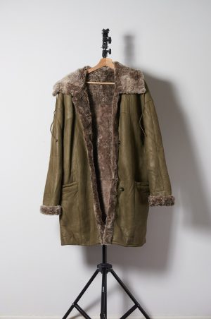 Shearling genuino de cuero y lana de oveja talla L/XL
