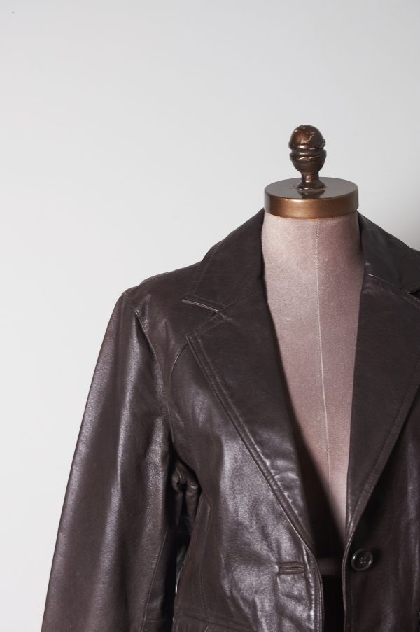 Chaqueta de cuero genuino talla M mujer - Imagen 2