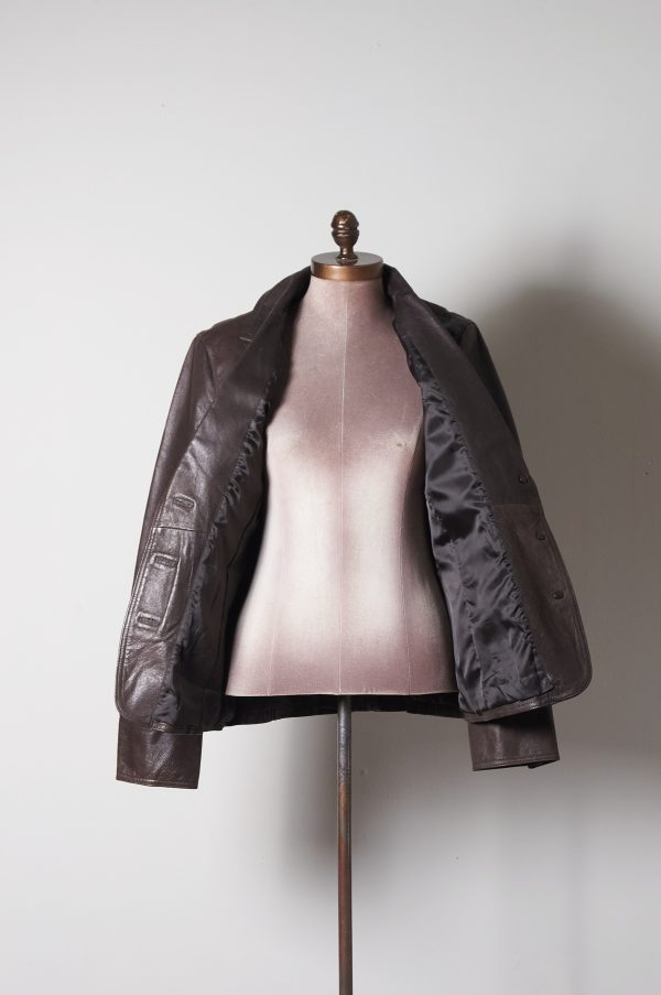 Chaqueta de cuero genuino talla M mujer - Imagen 3