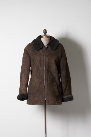 Sheepskin genuino de cuero y lana de oveja gamulan talla S/M mujer