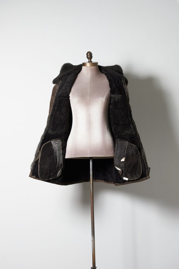 Sheepskin genuino de cuero y lana de oveja gamulan talla S/M mujer - Imagen 2